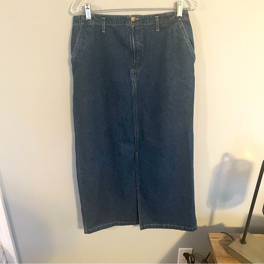 Vintage St Johns Bay Long Length Jean Skirt Women's Size 12 100% Cotton